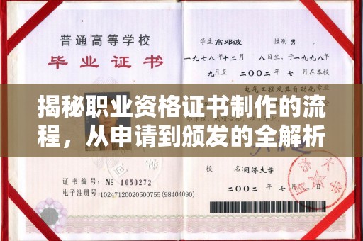中堂揭秘职业资格证书制作的流程，从申请到颁发的全解析